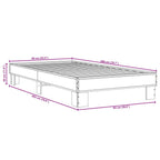 Bettgestell Grau Sonoma 90x200 cm Holzwerkstoff und Metall