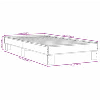 Bettgestell Grau Sonoma 75x190 cm Holzwerkstoff und Metall