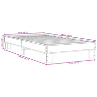 Bettgestell Braun Eichen-Optik 75x190 cm Holzwerkstoff Metall