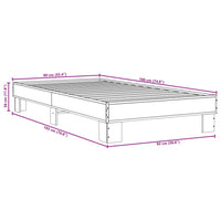 Bettgestell Grau Sonoma 90x190 cm Holzwerkstoff und Metall