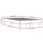 Bettgestell Sonoma-Eiche 120x190 cm Holzwerkstoff und Metall