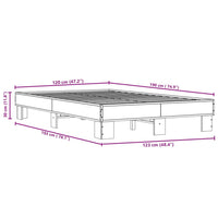 Bettgestell Braun Eichen-Optik 120x190 cm Holzwerkstoff Metall