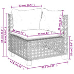 8-tlg. Garten-Sofagarnitur mit Kissen Beige Poly Rattan