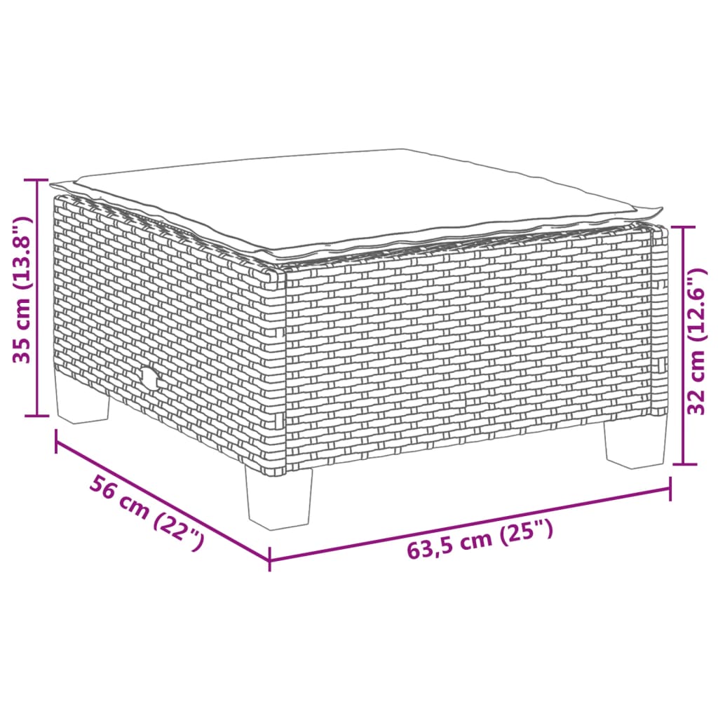 4-tlg. Garten-Sofagarnitur mit Kissen Grau Poly Rattan