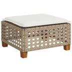 5-tlg. Garten-Sofagarnitur mit Kissen Beige Poly Rattan