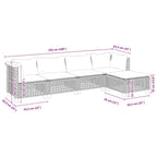5-tlg. Garten-Sofagarnitur mit Kissen Beige Poly Rattan