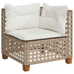 4-tlg. Garten-Sofagarnitur mit Kissen Beige Poly Rattan
