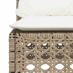 4-tlg. Garten-Sofagarnitur mit Kissen Beige Poly Rattan