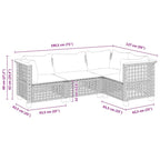 4-tlg. Garten-Sofagarnitur mit Kissen Beige Poly Rattan