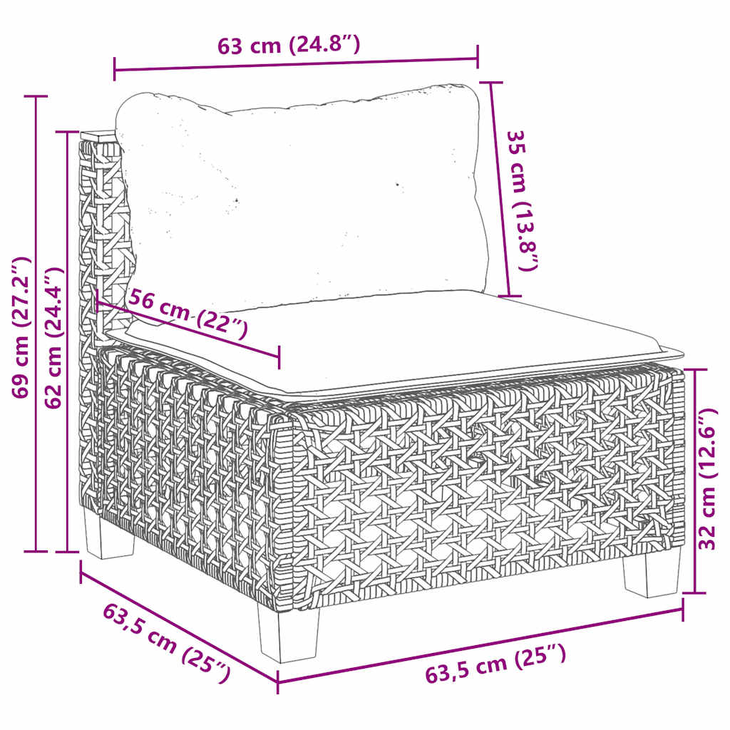 4-tlg. Garten-Sofagarnitur mit Kissen Beige Poly Rattan