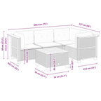 5-tlg. Garten-Sofagarnitur mit Kissen Schwarz Poly Rattan