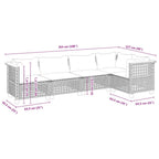5-tlg. Garten-Sofagarnitur mit Kissen Beige Poly Rattan