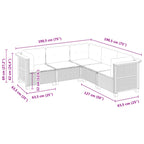 5-tlg. Garten-Sofagarnitur mit Kissen Schwarz Poly Rattan
