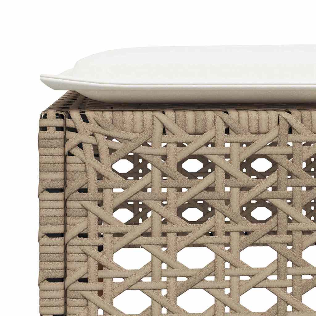 8-tlg. Garten-Sofagarnitur mit Kissen Beige Poly Rattan