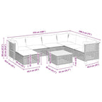 8-tlg. Garten-Sofagarnitur mit Kissen Beige Poly Rattan