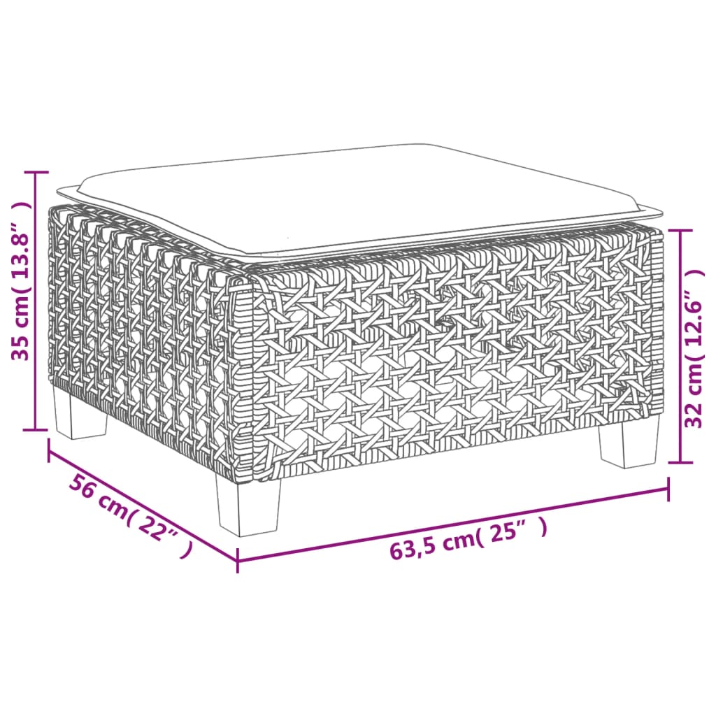 6-tlg. Garten-Sofagarnitur mit Kissen Schwarz Poly Rattan