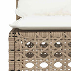 9-tlg. Garten-Sofagarnitur mit Kissen Beige Poly Rattan