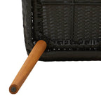 Garten Essgruppe mit Kissen 7 pcs Schwarz Poly-Rattan