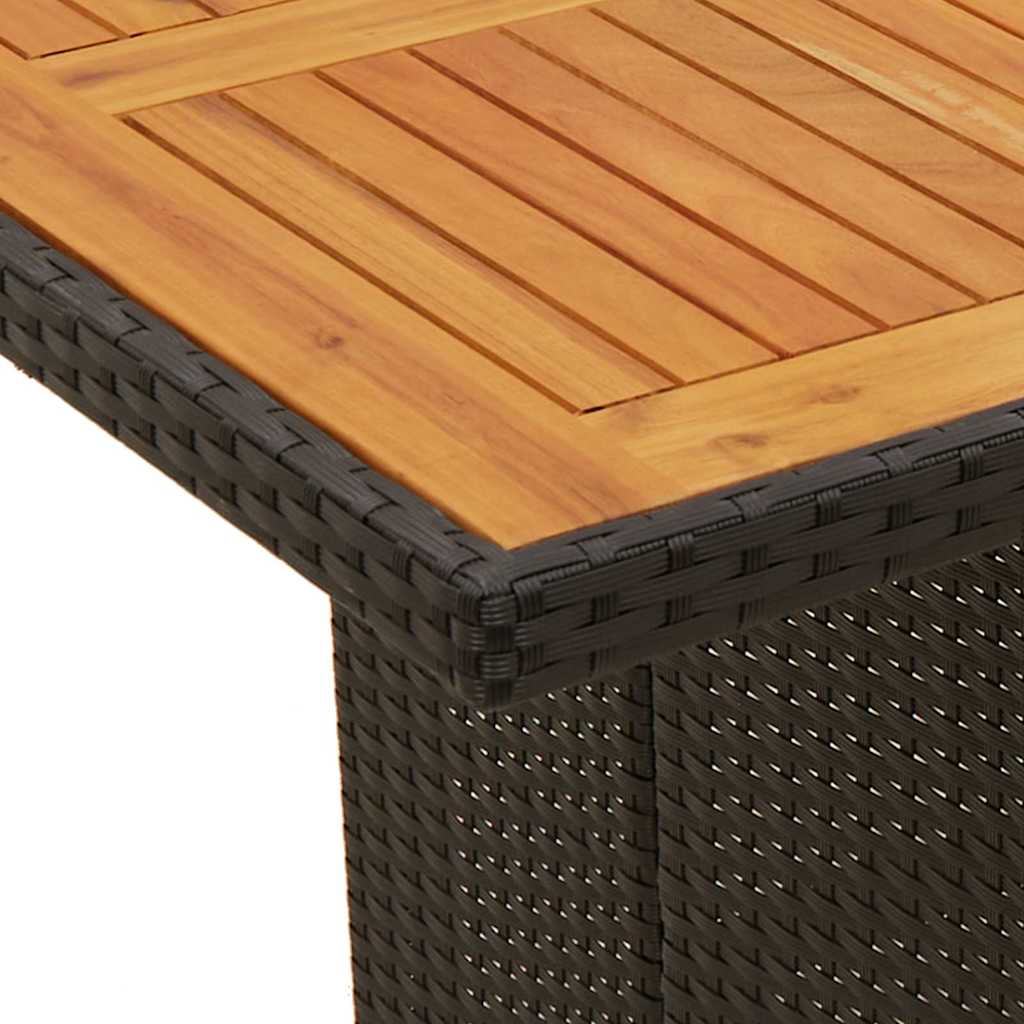 Garten Essgruppe mit Kissen 7 pcs Schwarz Poly-Rattan