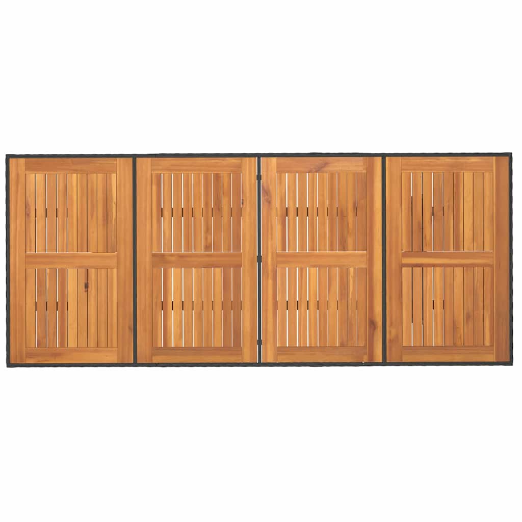 Garten Essgruppe mit Kissen 7 pcs Schwarz Poly-Rattan