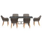 Garten Essgruppe mit Kissen 7 pcs Grau Poly-Rattan