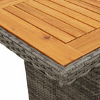 Garten Essgruppe mit Kissen 9 pcs Grau Poly-Rattan