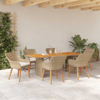 Garten Essgruppe mit Kissen 7 pcs Beige Poly-Rattan