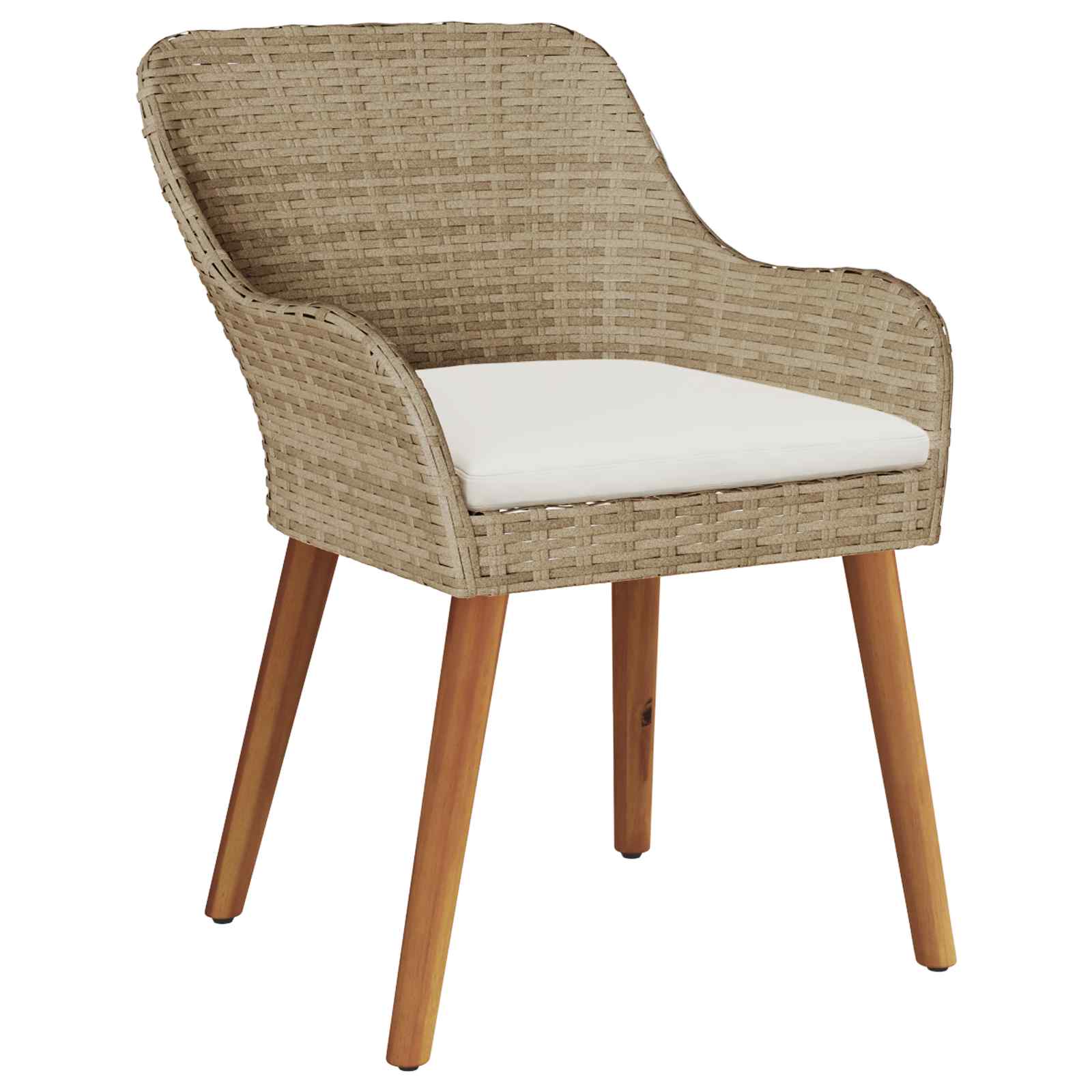 Garten Essgruppe mit Kissen 9 pcs Beige Poly-Rattan