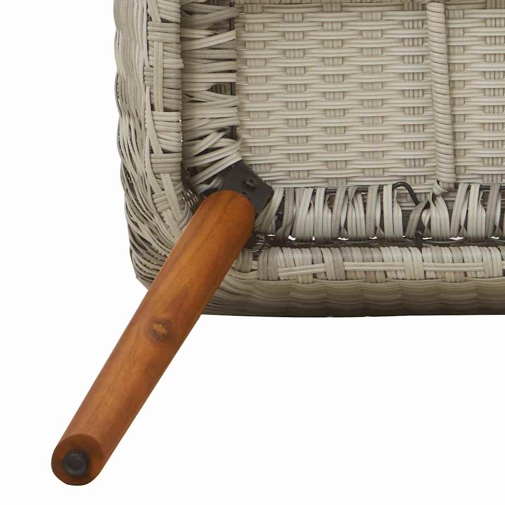 Garten Essgruppe 9 pcs Hellgrau Poly-Rattan