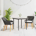 Garten Essgruppe mit Kissen 3 pcs Schwarz Poly-Rattan