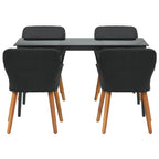 Garten Essgruppe mit Kissen 5 pcs Schwarz Poly-Rattan