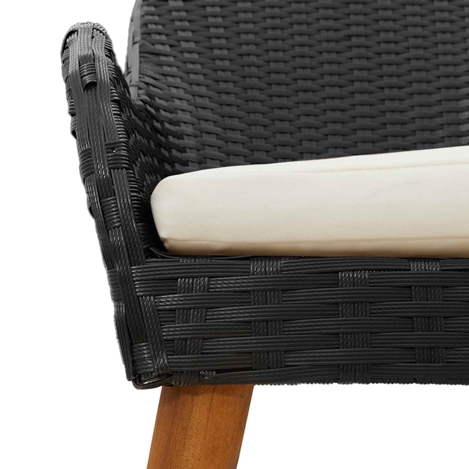 Garten Essgruppe mit Kissen 5 pcs Schwarz Poly-Rattan