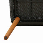 Garten Essgruppe mit Kissen 7 pcs Schwarz Poly-Rattan