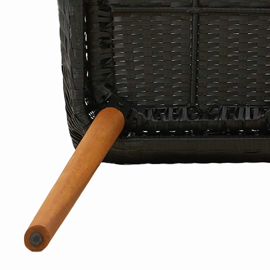 Garten Essgruppe mit Kissen 7 pcs Schwarz Poly-Rattan