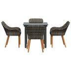 Garten Essgruppe mit Kissen 5 pcs Grau Poly-Rattan
