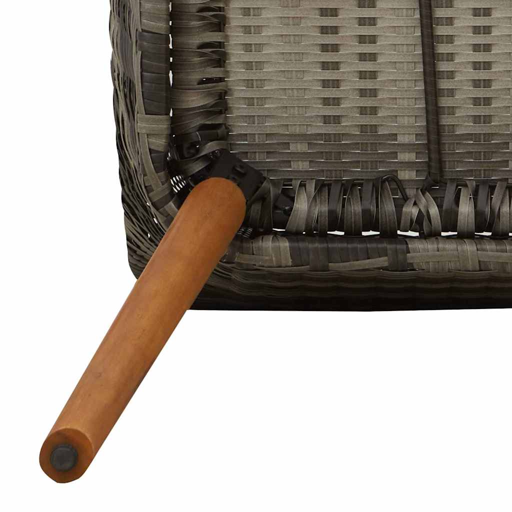 Garten Essgruppe mit Kissen 9 pcs Grau Poly-Rattan