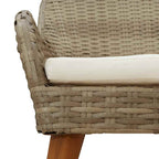 Garten Essgruppe mit Kissen 3 pcs Beige Poly-Rattan