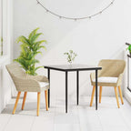 Garten Essgruppe mit Kissen 3 pcs Beige Poly-Rattan