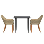 Garten Essgruppe mit Kissen 3 pcs Beige Poly-Rattan