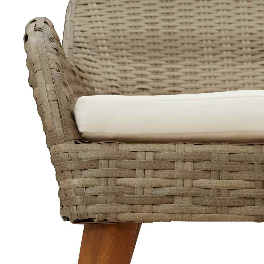 Garten Essgruppe mit Kissen 3 pcs Beige Poly-Rattan