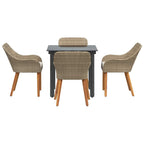 Garten Essgruppe mit Kissen 5 pcs Beige Poly-Rattan