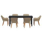 Garten Essgruppe mit Kissen 7 pcs Beige Poly-Rattan