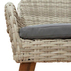 Garten Essgruppe mit Kissen 5 pcs Hellgrau Poly-Rattan