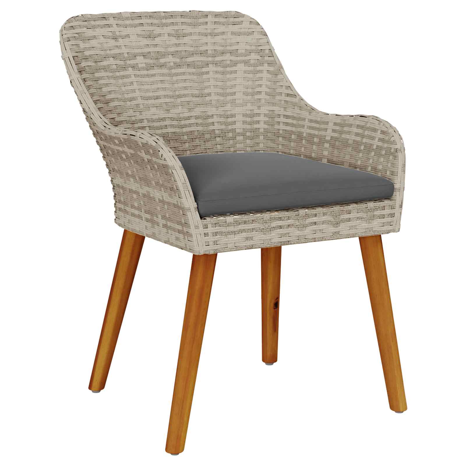 Garten Essgruppe mit Kissen 5 pcs Hellgrau Poly-Rattan