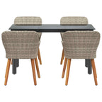 Garten Essgruppe mit Kissen 5 pcs Hellgrau Poly-Rattan