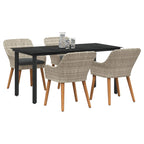 Garten Essgruppe mit Kissen 5 pcs Hellgrau Poly-Rattan
