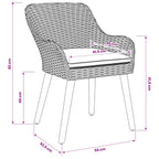 Garten Essgruppe mit Kissen 5 pcs Hellgrau Poly-Rattan