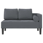 Chaiselongue mit Kissen Dunkelgrau Samt