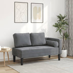 Chaiselongue mit Kissen Dunkelgrau Samt