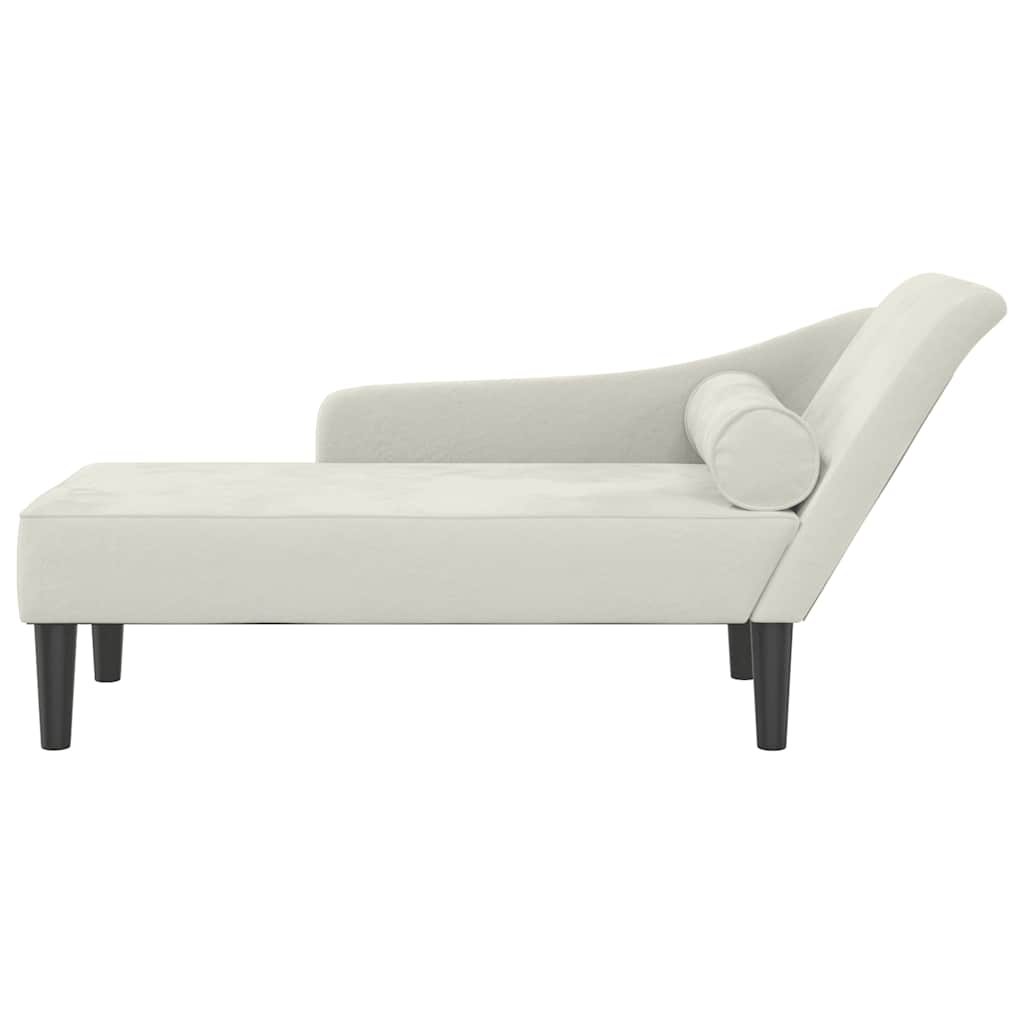 Chaiselongue mit Kissen Creme Samt